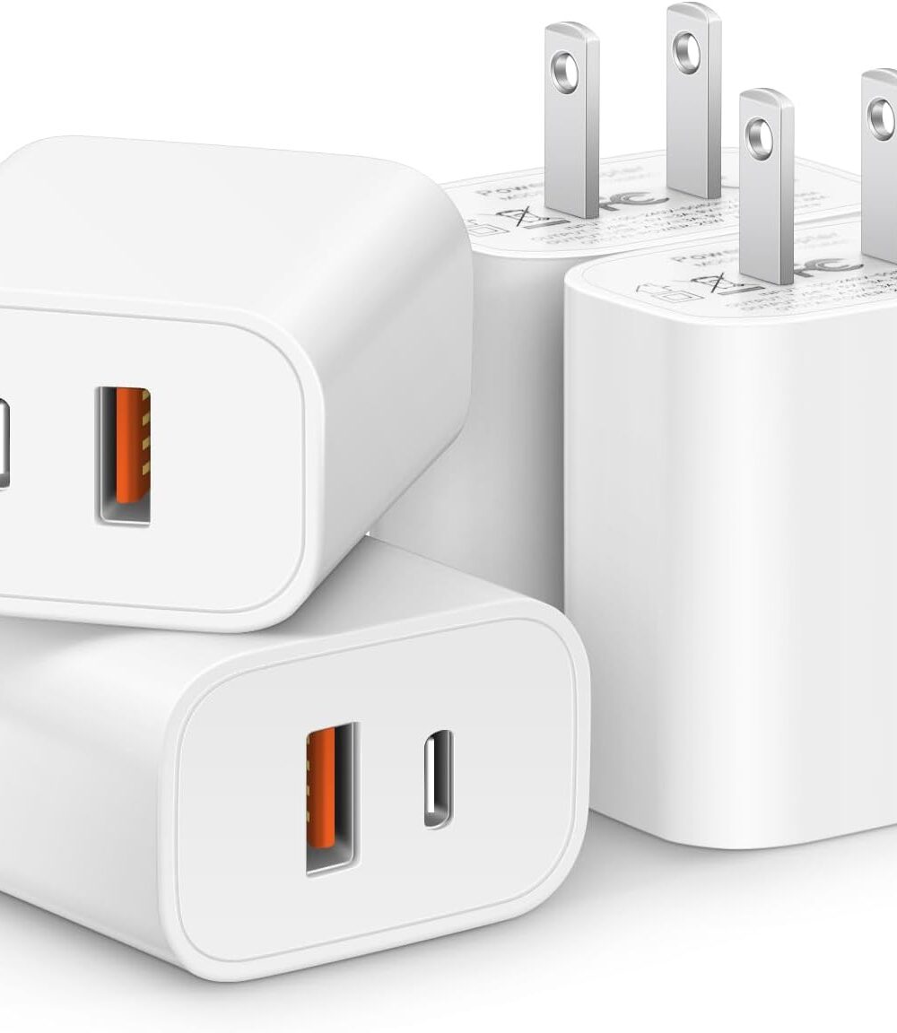 [4 Pack] 20W USB C Charger Block Fast Charging Multiport Adapter