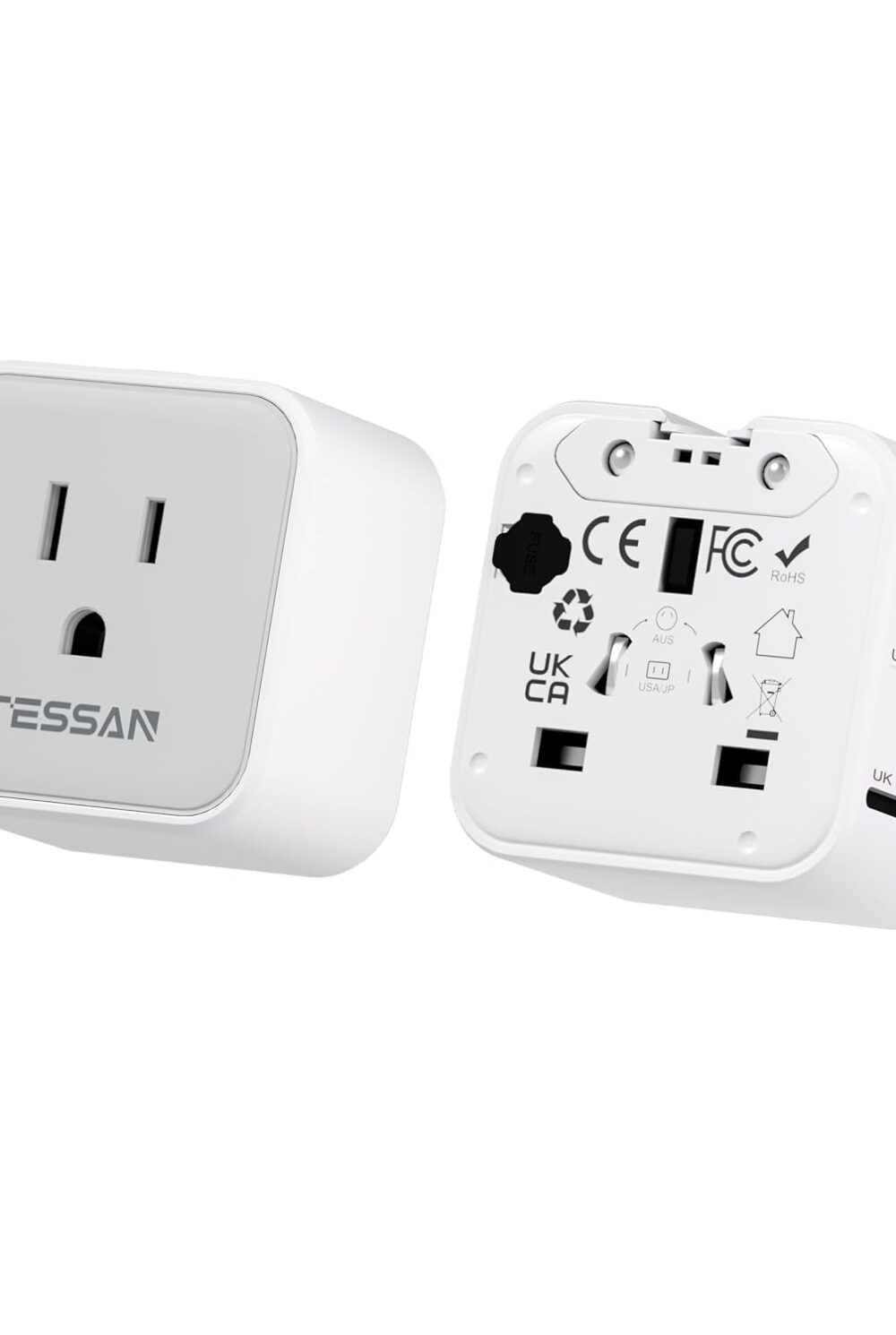 TESSAN 2 Pack Universal Travel Adapter, Type C G A I